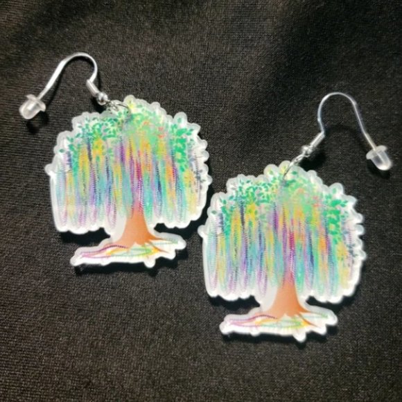 New Orleans Mardi Gras Dangle Drop Earrings in Stock ⚜️💜💚💛 - Picture 8 of 16